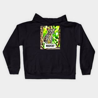 Artistically Rendered Margay in Natural Habitat Kids Hoodie